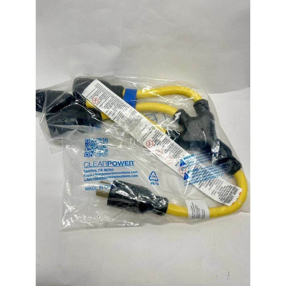 Clear Power 3 Cord Y-Adapter Convenience Cord 125 V 2500W (SH)